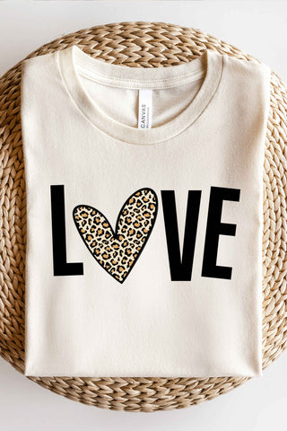 LEOPARD LOVE VALENTINE GRAPHIC T-SHIRT PLUS SIZE