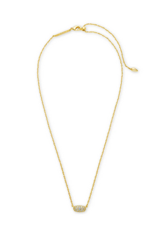 Grayson Gold Pendant Necklace in White CZ