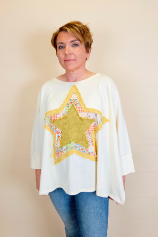 Patchwork Star Top In Plus