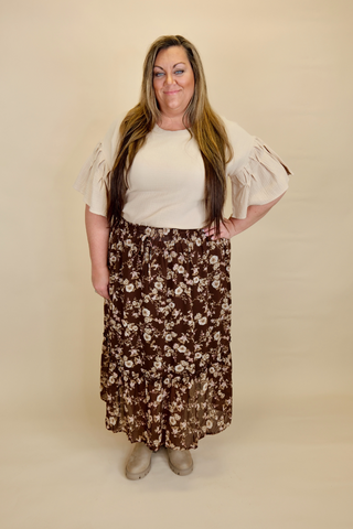 Floral Oasis Skirt In Plus