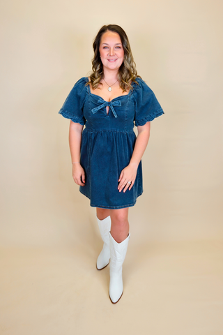 Denim Bow Dress