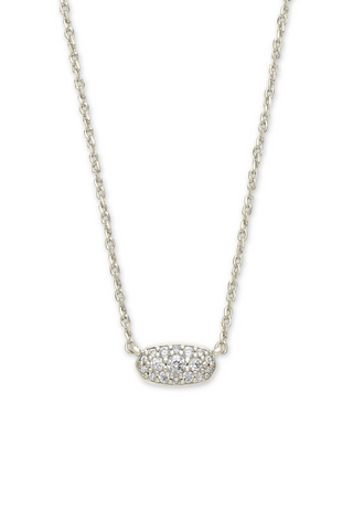 Grayson Silver Pendant Necklace in White CZ