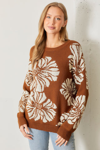 Highlands Floral Knit Sweater in Plus