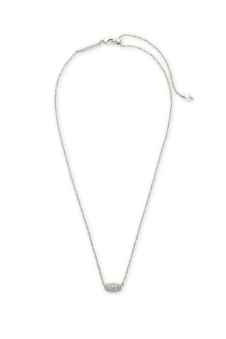 Grayson Silver Pendant Necklace in White CZ