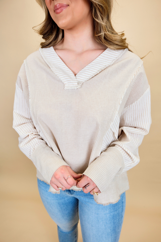 Oversized Pin Stripe Top