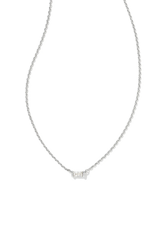 Juliette Silver Pendant Necklace in White CZ