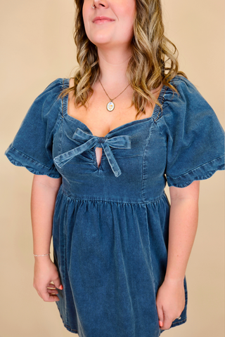 Denim Bow Dress