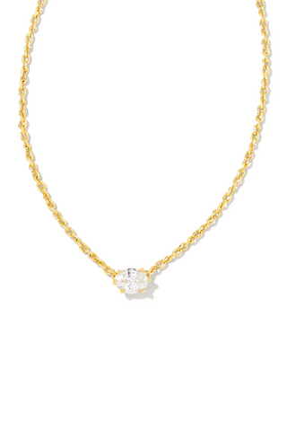 Cailin Gold Pendant Necklace in White CZ