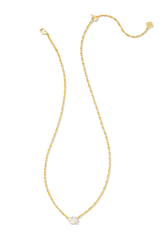 Cailin Gold Pendant Necklace in White CZ