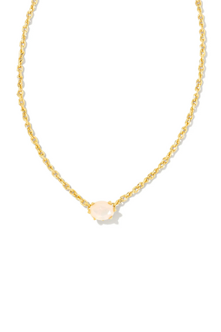 Cailin Gold Pendant Necklace in Champagne Opal Crystal