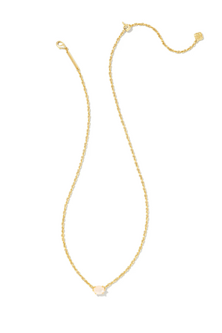 Cailin Gold Pendant Necklace in Champagne Opal Crystal