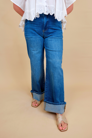 Palmer Tummy Control High Rise Cuffed Jeans