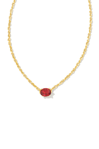 Cailin Gold Pendant Necklace in Burgundy Crystal