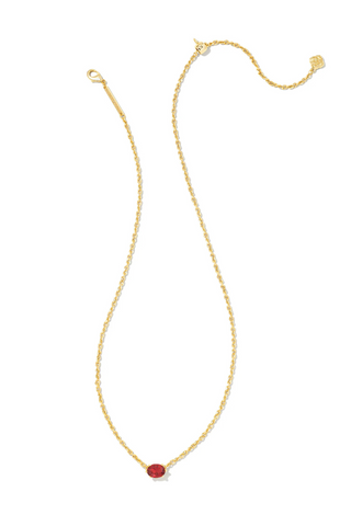 Cailin Gold Pendant Necklace in Burgundy Crystal