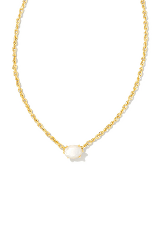 Cailin Gold Pendant Necklace in Ivory Mother-of-Pearl