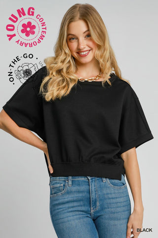 LuxeKnit Cropped Sweatshirt