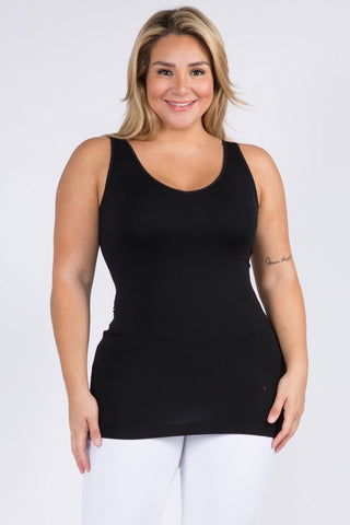 Reversible V or U Neckline Seamless Tank in Plus