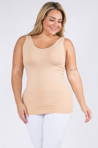 Reversible V or U Neckline Seamless Tank in Plus