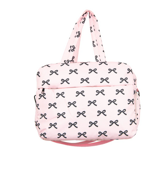 Black & Pink Mini Bows Duffel Weekender