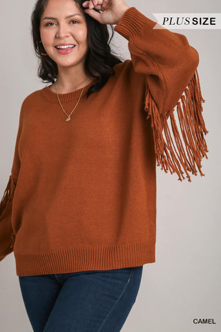 For The Love Of Fringe Sweater in Plus