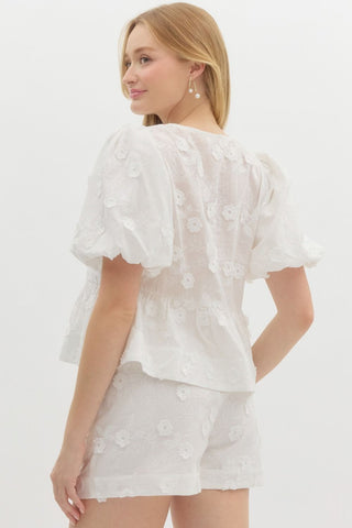 Lace & Bows Embroidered Blouse