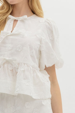 Lace & Bows Embroidered Blouse